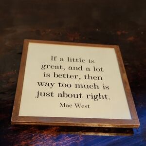 Ben's Garden Antique Copper & Glass Coaster Mae West Quote